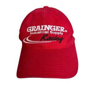 GRAINGER Roush Strapback Hat Cap Red Black NASCAR Exclusive Retro Vintage OS